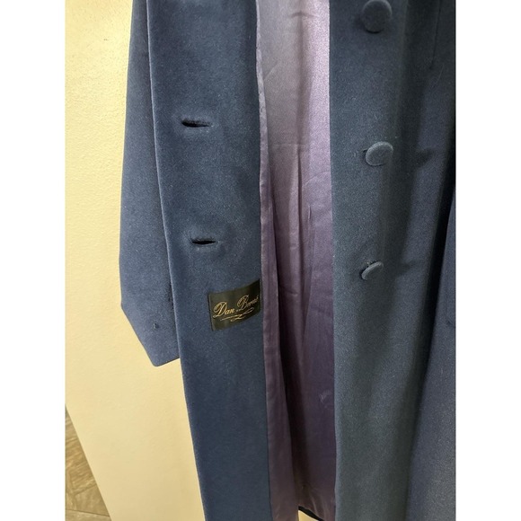 VTG 1950s 1960s Dan Berné Wool Swing Coat Faux Mink Fur Collar Blue Union USA - Picture 4 of 11